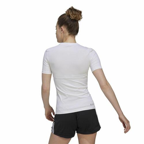 Kortærmet T-shirt til Kvinder Adidas Techfit Training Hvid M