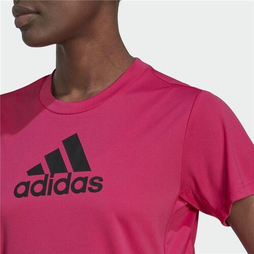 Kortærmet T-shirt til Kvinder Adidas Designed 2 Move Logo Fuchsia XS