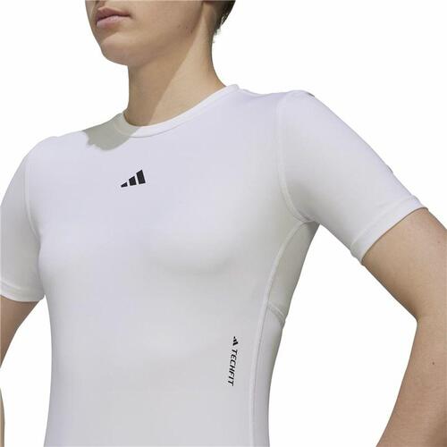 Kortærmet T-shirt til Kvinder Adidas Techfit Training Hvid L