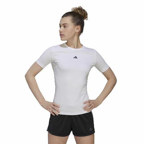 Kortærmet T-shirt til Kvinder Adidas Techfit Training Hvid XS