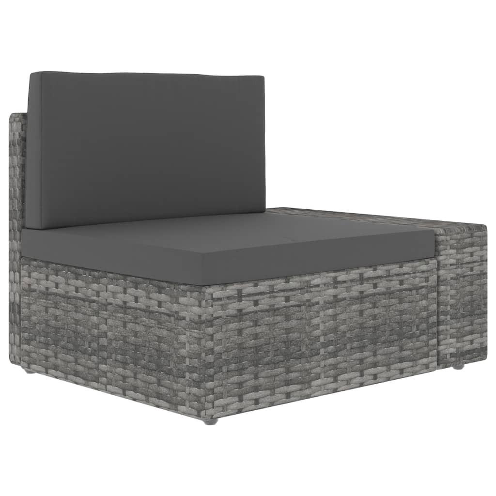 Hjørnedel til sofa med venstre armlæn polyrattan grå