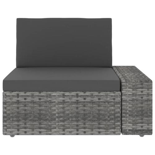 Hjørnedel til sofa med venstre armlæn polyrattan grå