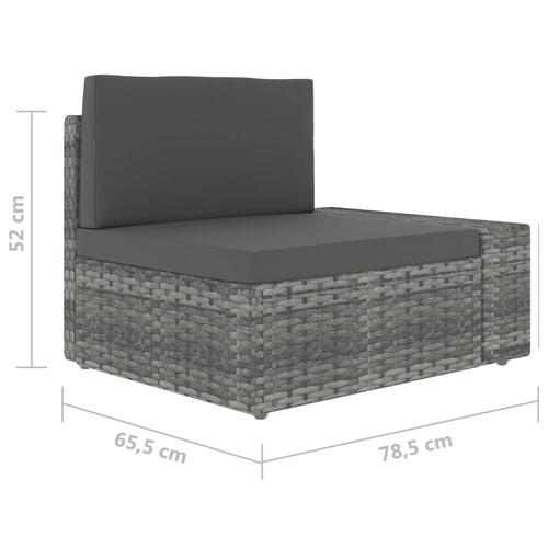 Hjørnedel til sofa med venstre armlæn polyrattan grå
