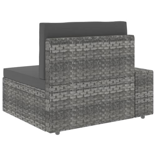 Hjørnedel til sofa med højre armlæn polyrattan grå