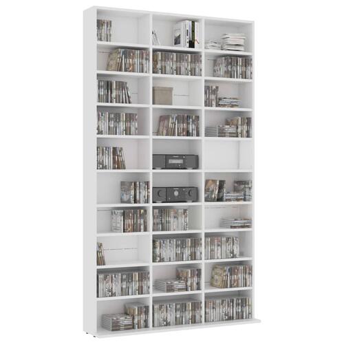 Cd-reol 102x16x177,5 cm konstrueret træ hvid