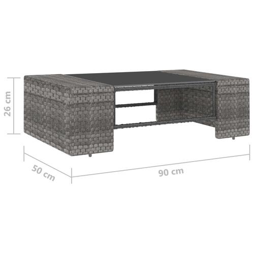 Loungesæt til haven 2 dele polyrattan grå
