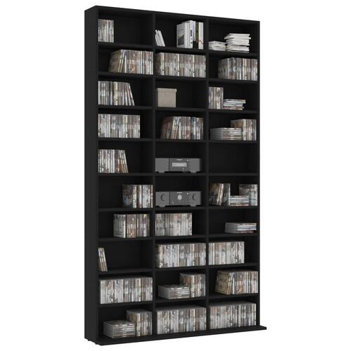 Cd-reol 102x16x177,5 cm konstrueret træ sort