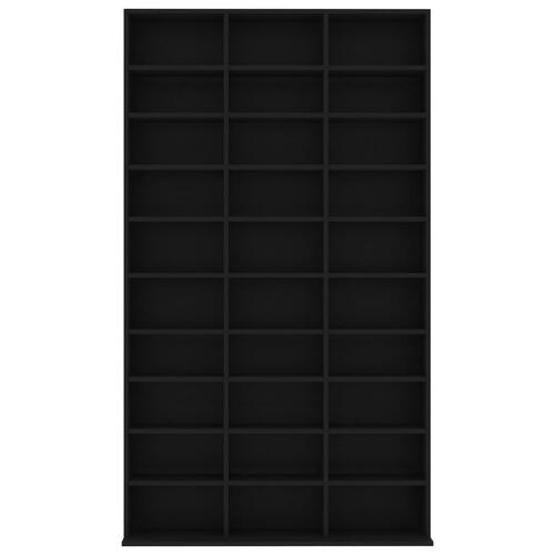 Cd-reol 102x16x177,5 cm konstrueret træ sort