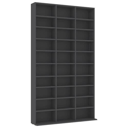 Cd-reol 102x16x177,5 cm konstrueret træ grå