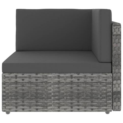 2-personers sofa modulær polyrattan grå