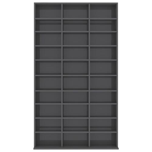 Cd-reol 102x16x177,5 cm konstrueret træ grå højglans