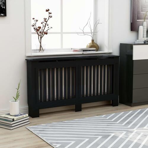 Radiatorskjuler 152x19x81,5 cm MDF sort