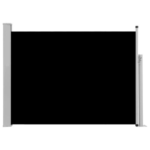 Sammenrullelig sidemarkise til terrassen 100 x 500 cm sort