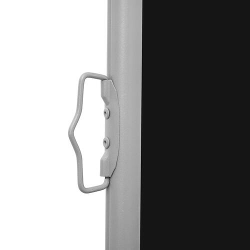 Sammenrullelig sidemarkise til terrassen 100 x 500 cm sort