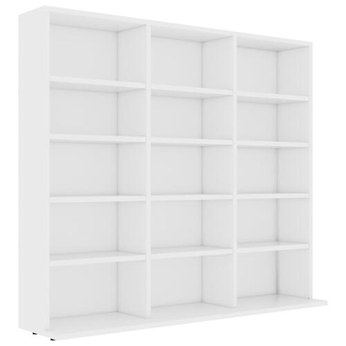 Cd-reol 100x23x89,5 cm konstrueret træ hvid