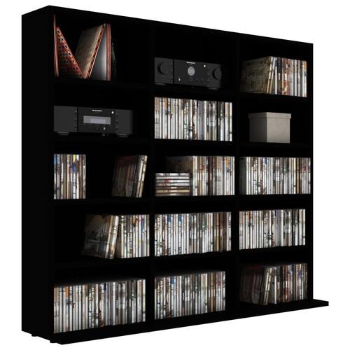 Cd-reol 100x23x89,5 cm konstrueret træ sort