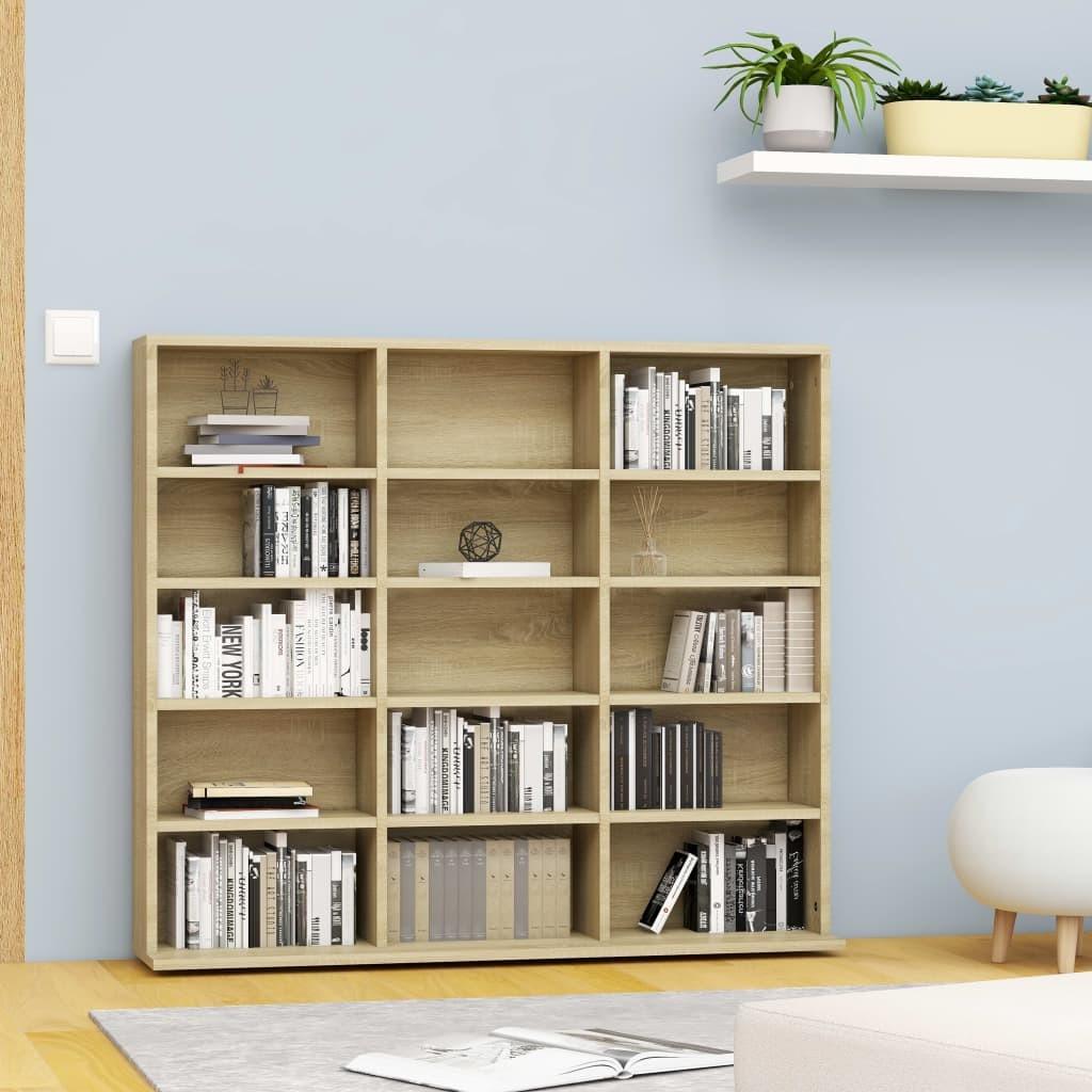 Cd-reol 102x23x89,5 cm konstrueret træ sonoma-eg
