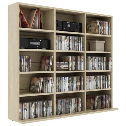 Cd-reol 102x23x89,5 cm konstrueret træ sonoma-eg