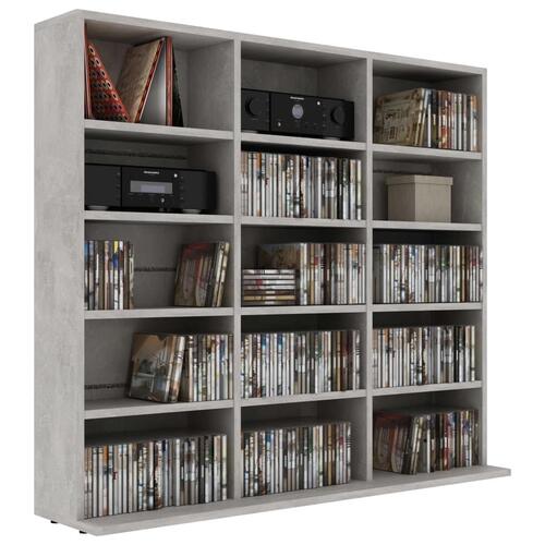 Cd-reol 102x23x89,5 cm konstrueret træ betongrå