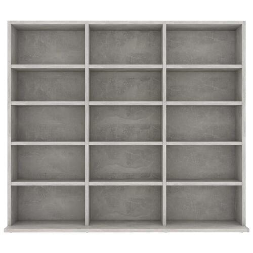 Cd-reol 102x23x89,5 cm konstrueret træ betongrå
