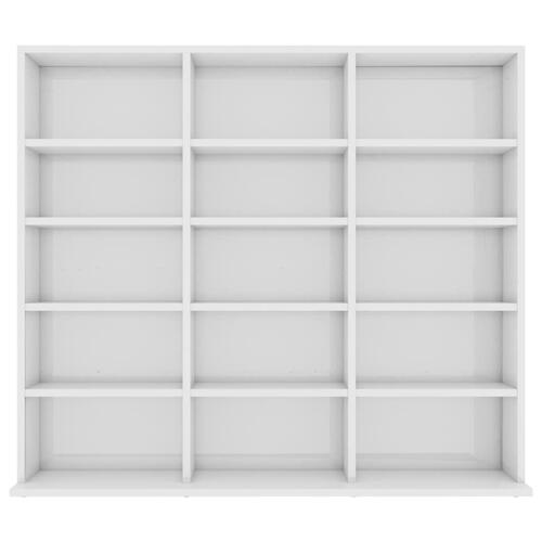 Cd-reol 100x23x89,5 cm konstrueret træ hvid højglans