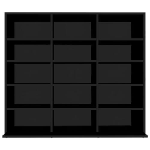 Cd-reol 102x23x89,5 cm konstrueret træ sort højglans