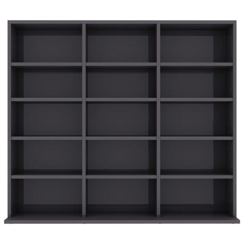 Cd-reol 102x23x89,5 cm konstrueret træ grå højglans
