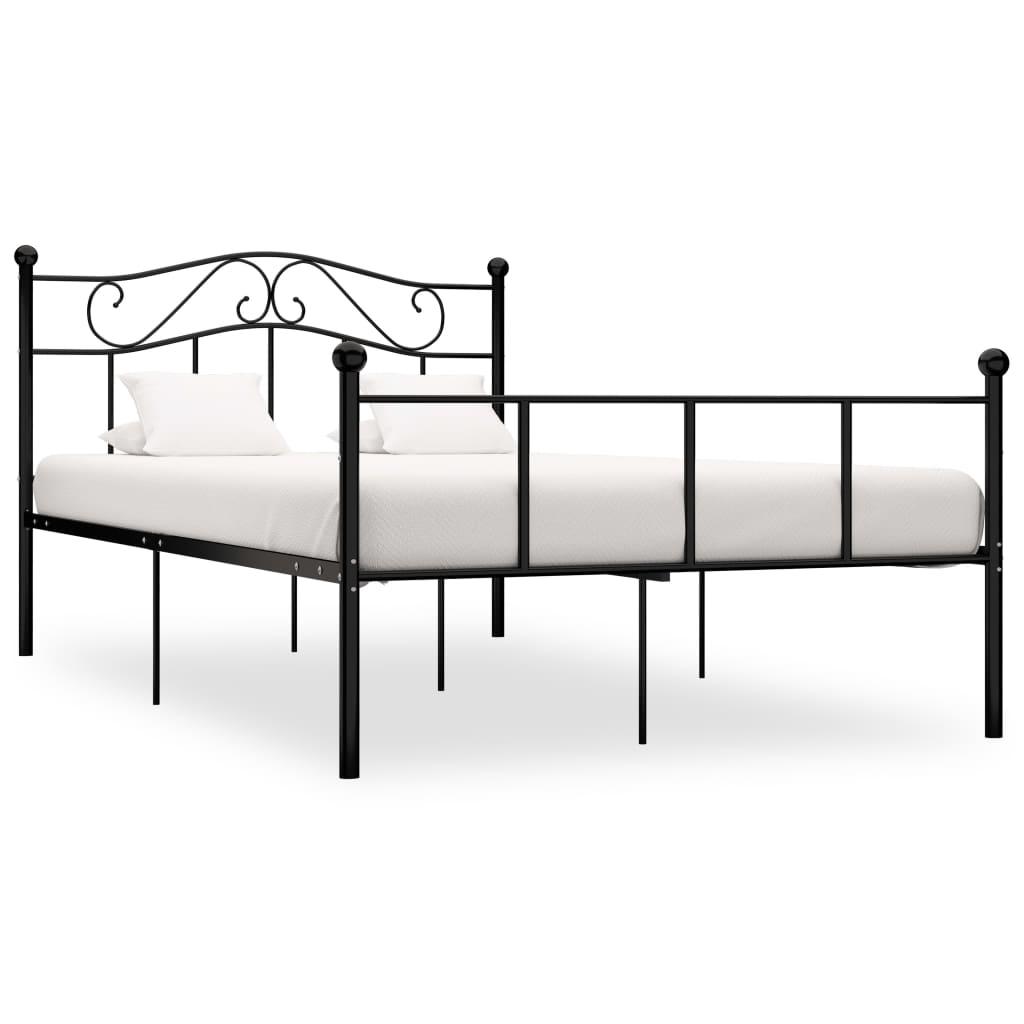 Sengestel 140x200 cm metal sort