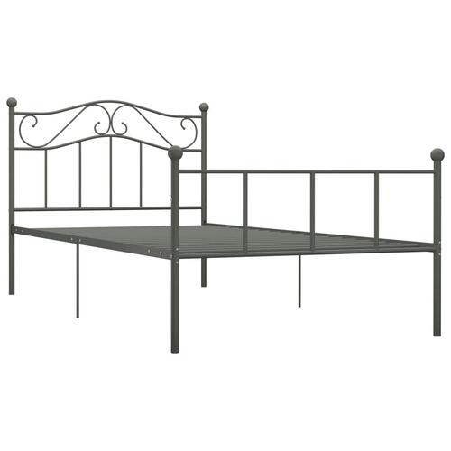 Sengestel 90x200 cm metal grå