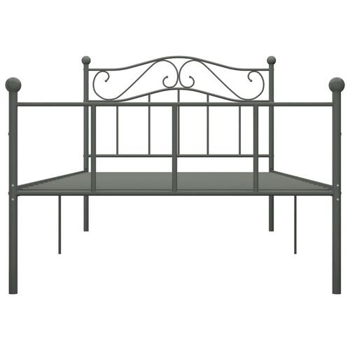 Sengestel 90x200 cm metal grå