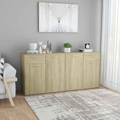 Skænk 160x36x75 cm konstrueret træ sonoma-eg