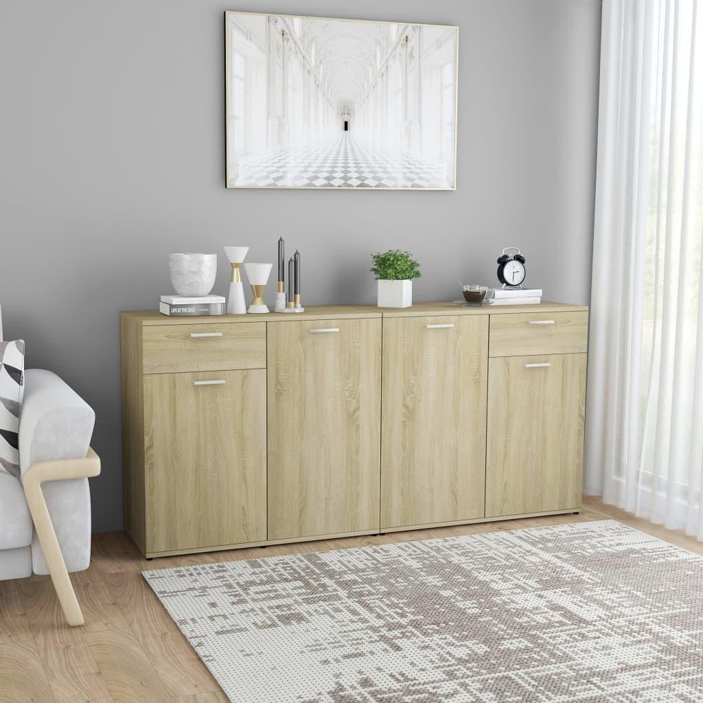 Skænk 160x36x75 cm konstrueret træ sonoma-eg