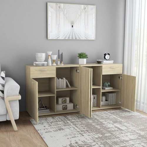 Skænk 160x36x75 cm konstrueret træ sonoma-eg