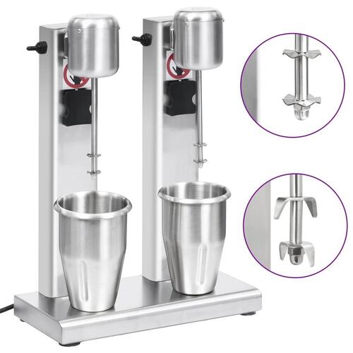 Milkshakemaskine med 2 kopper 2 l rustfrit stål