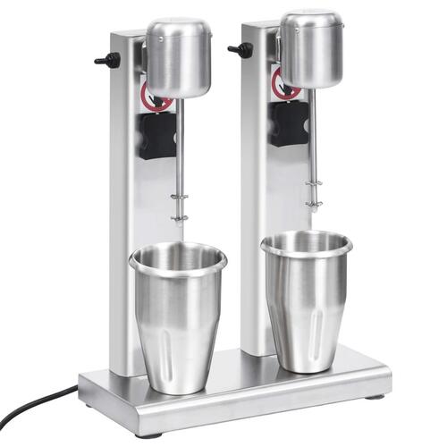 Milkshakemaskine med 2 kopper 2 l rustfrit stål