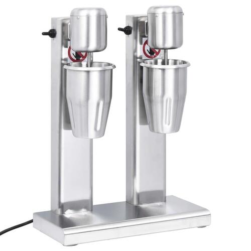Milkshakemaskine med 2 kopper 2 l rustfrit stål