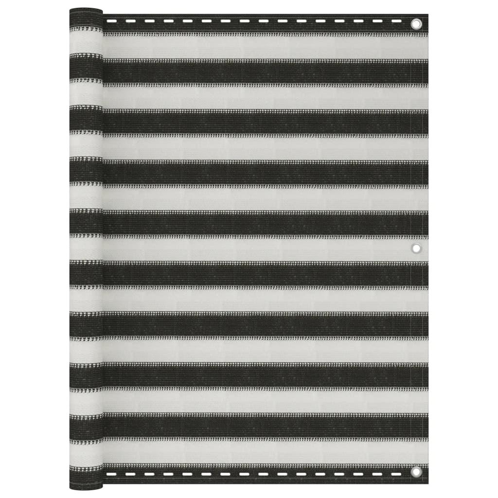 Altanafskærmning HDPE 120x600 cm antracitgrå og hvid billede