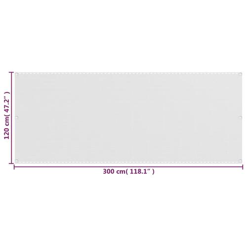 Altanafskærmning 120x300 cm HDPE hvid