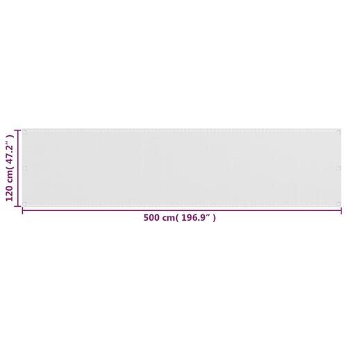 Altanafskærmning 120x500 cm HDPE hvid