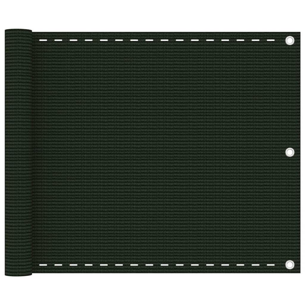 Altanafskærmning 75x400 cm HDPE mørkegrøn billede