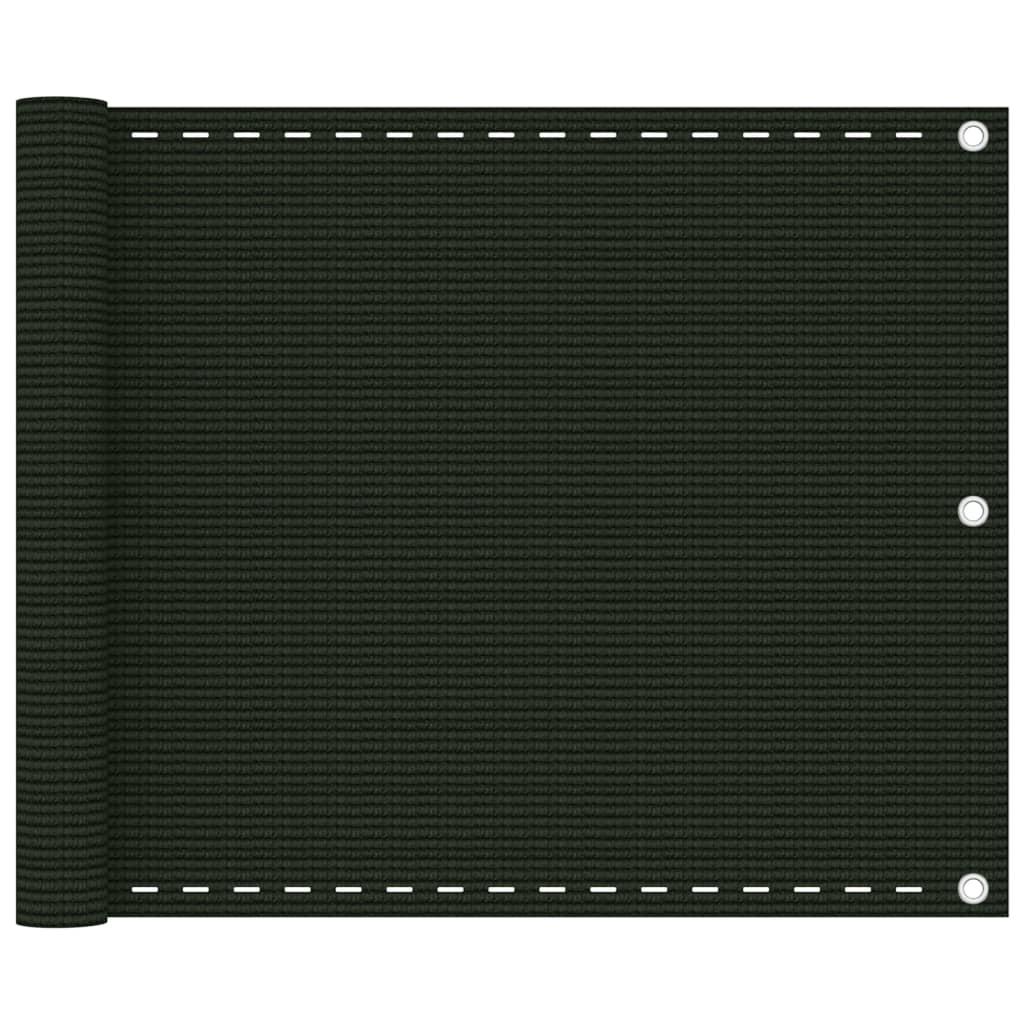 Altanafskærmning 75x500 cm HDPE mørkegrøn