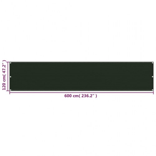 Altanafskærmning 120x600 cm HDPE mørkegrøn
