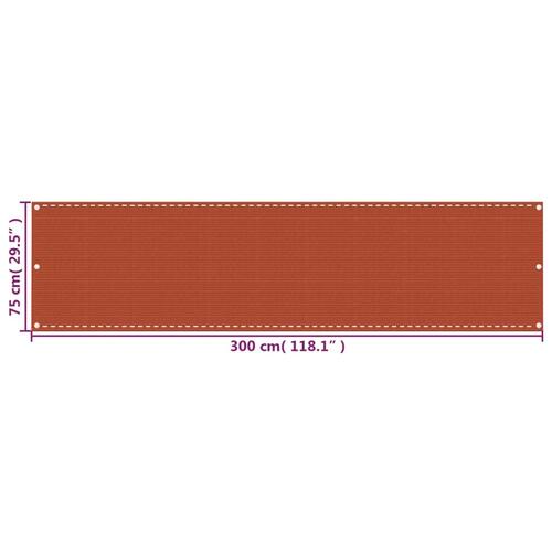 Altanafskærmning 75x300 cm HDPE orange
