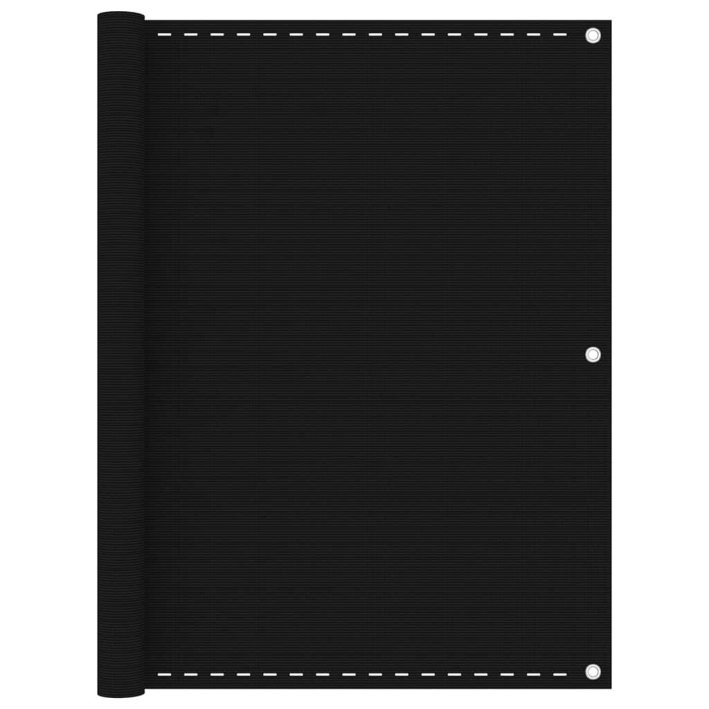 Altanafskærmning 120x500 cm HDPE sort