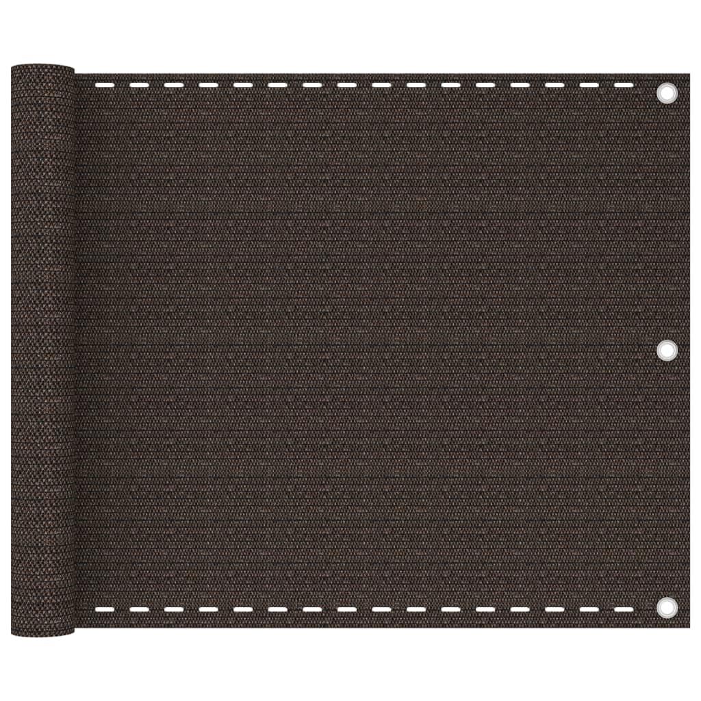 Altanafskærmning 75 × 500 cm - HDPE, brun billede