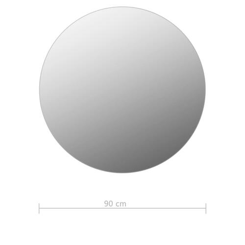 Spejl uden ramme 90 cm rund glas
