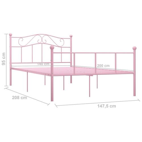 Sengestel 140x200 cm metal pink