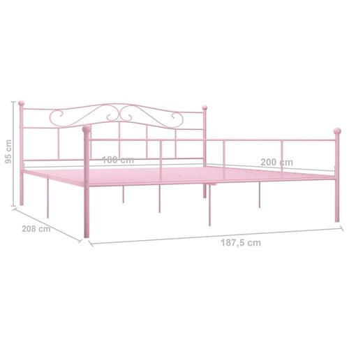 Sengestel 180x200 cm metal pink