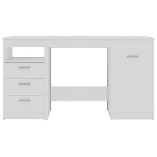 Skrivebord hvid 140x50x76 cm konstrueret træ