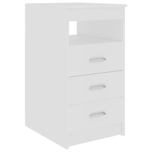 Skrivebord hvid 140x50x76 cm konstrueret træ